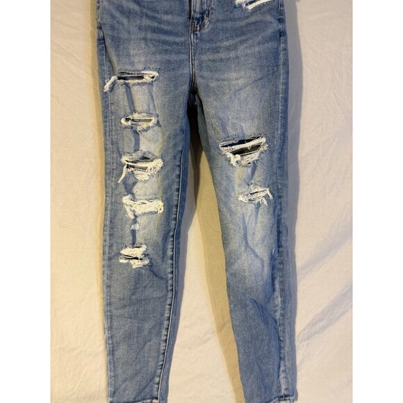 American Eagle Womens Juniors Jeans Distressed Destroyed SIze 00 Short Petite - Picture 2 of 4